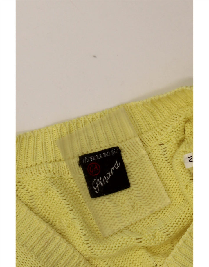 C&A Mens V-Neck Jumper Sweater Medium Yellow