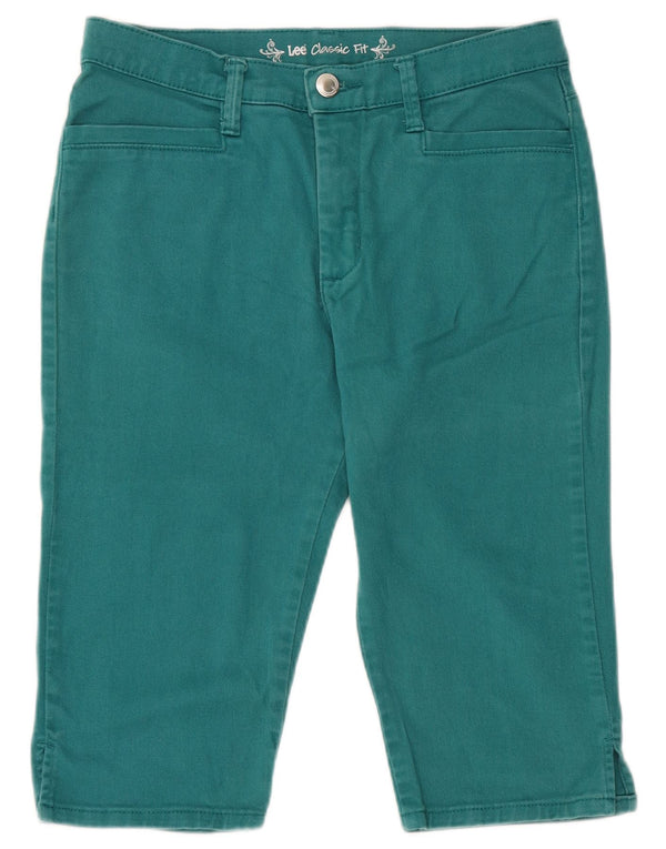 Lee Womens Classic Fit Denim Shorts US 8 Medium W30 Green Cotton