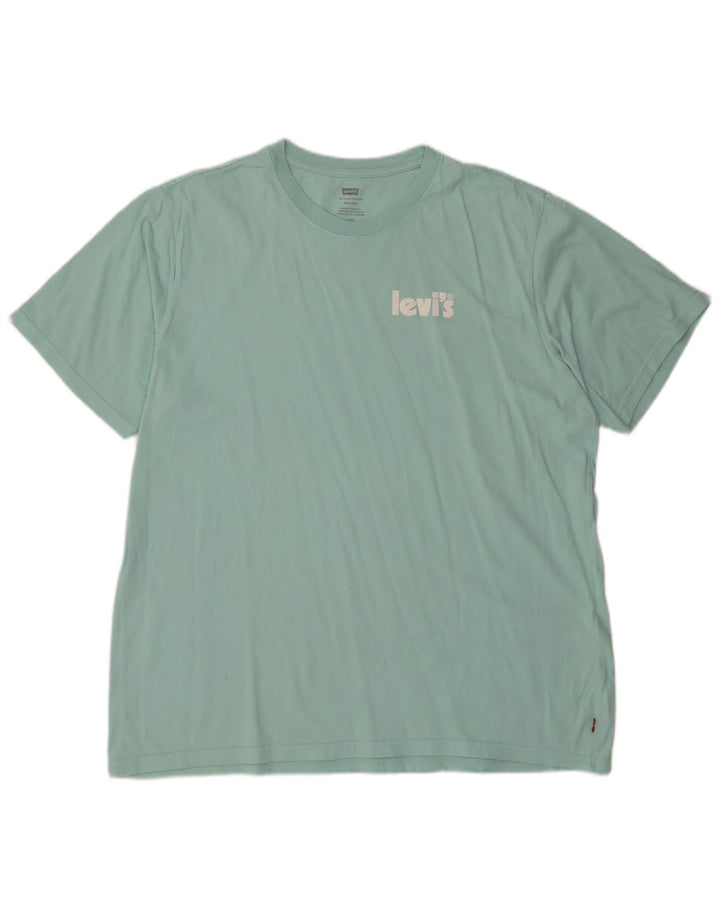 LEVI'S Mens Relaxed T-Shirt Top Large Turquoise Cotton