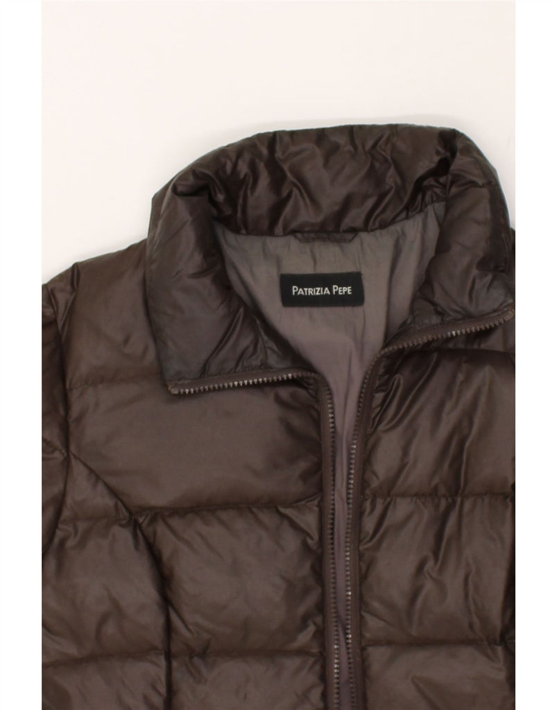 PATRIZIA PEPE Womens Padded Jacket IT 42 Medium Brown Polyamide | Vintage Patrizia Pepe | Thrift | Second-Hand Patrizia Pepe | Used Clothing | Messina Hembry 