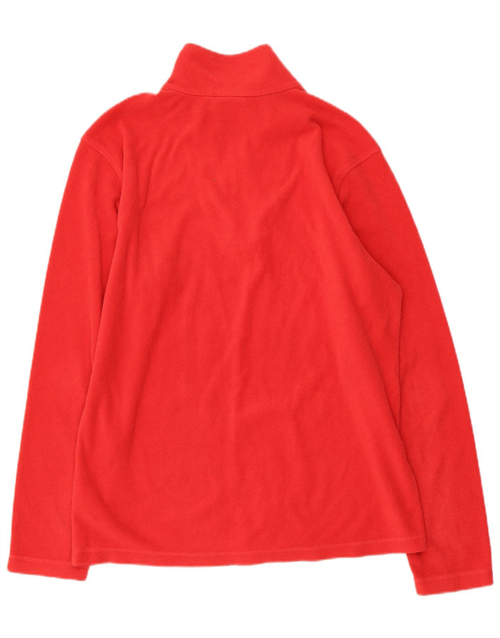 DIADORA Mens Zip Neck Fleece Jumper Large Red Polyester