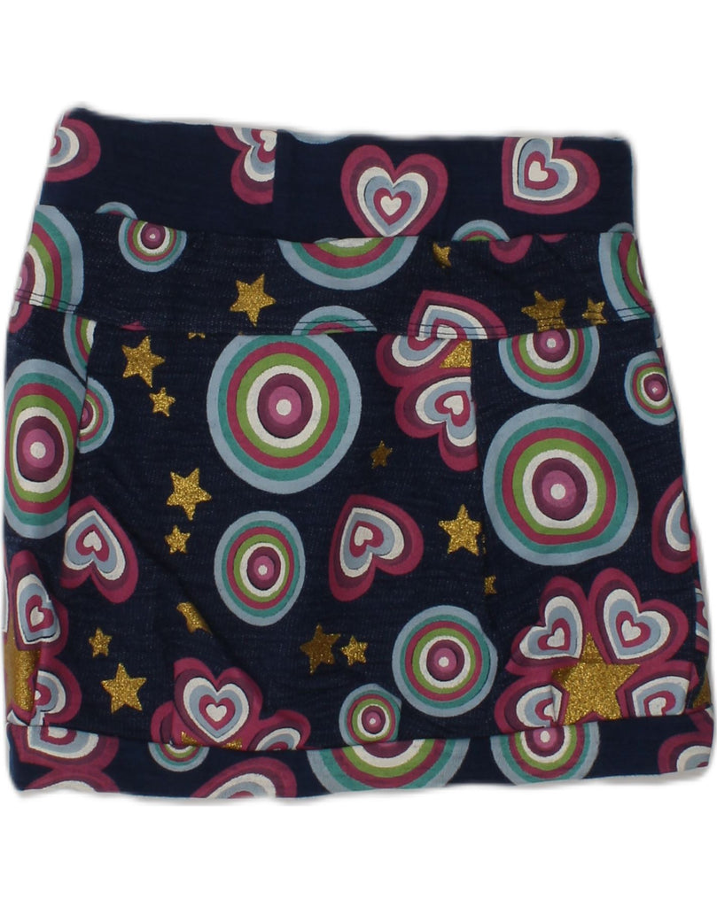 DESIGUAL Girls Graphic Bubble Skirt 5-6 Years W22 Navy Blue Spotted Cotton | Vintage Desigual | Thrift | Second-Hand Desigual | Used Clothing | Messina Hembry 