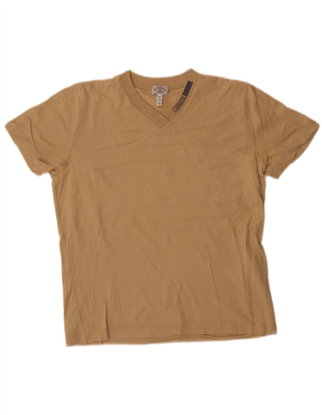 Armani Jeans Womens T-Shirt Top IT 44 Medium Beige Cotton