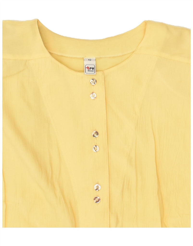 TRU Womens Short Sleeve Shirt Blouse IT 42 Medium Yellow | Vintage Tru | Thrift | Second-Hand Tru | Used Clothing | Messina Hembry 