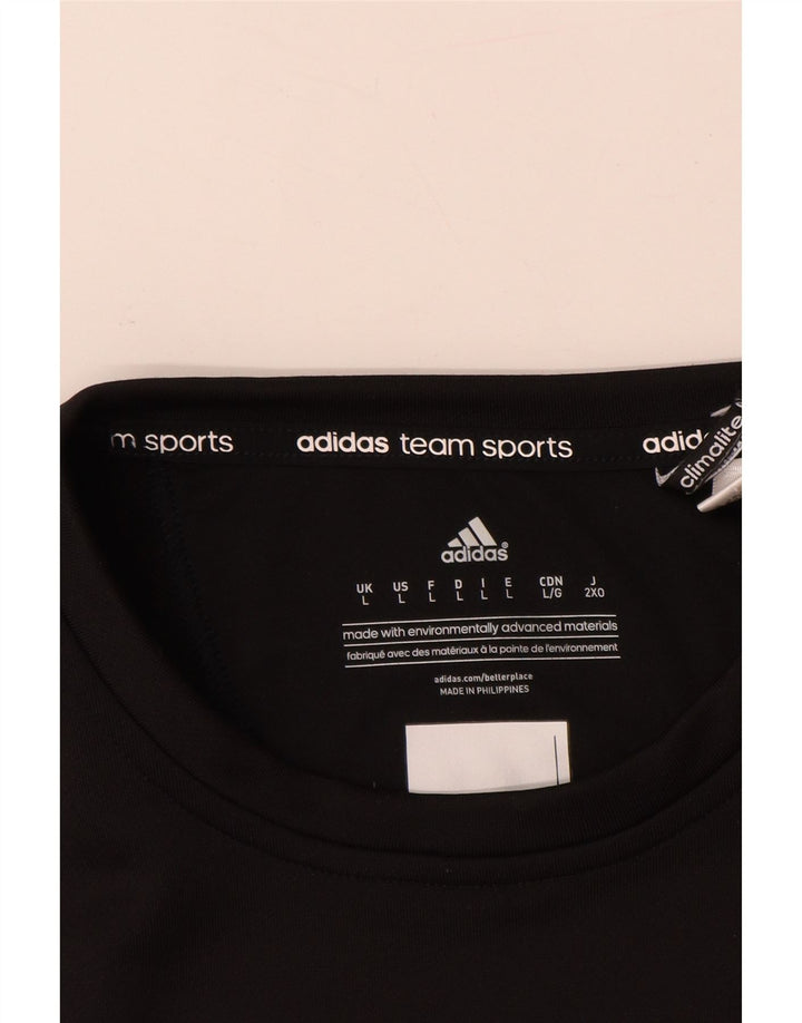 ADIDAS Mens Climalite Sweatshirt Jumper Large White Colourblock Polyester