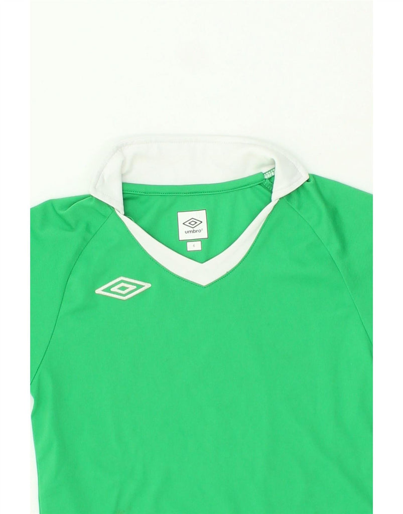 UMBRO Boys Polo Shirt 5-6 Years Green Polyester Vintage Umbro and Second-Hand Umbro from Messina Hembry 