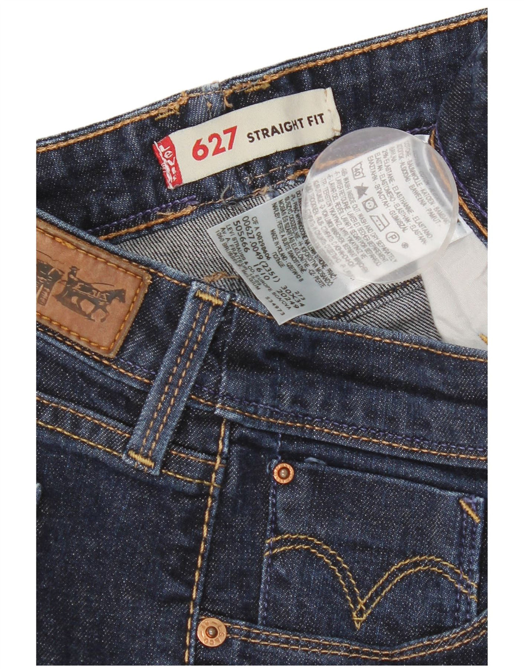 Levi's Womens 627 Straight Jeans W30 L29 Blue Cotton
