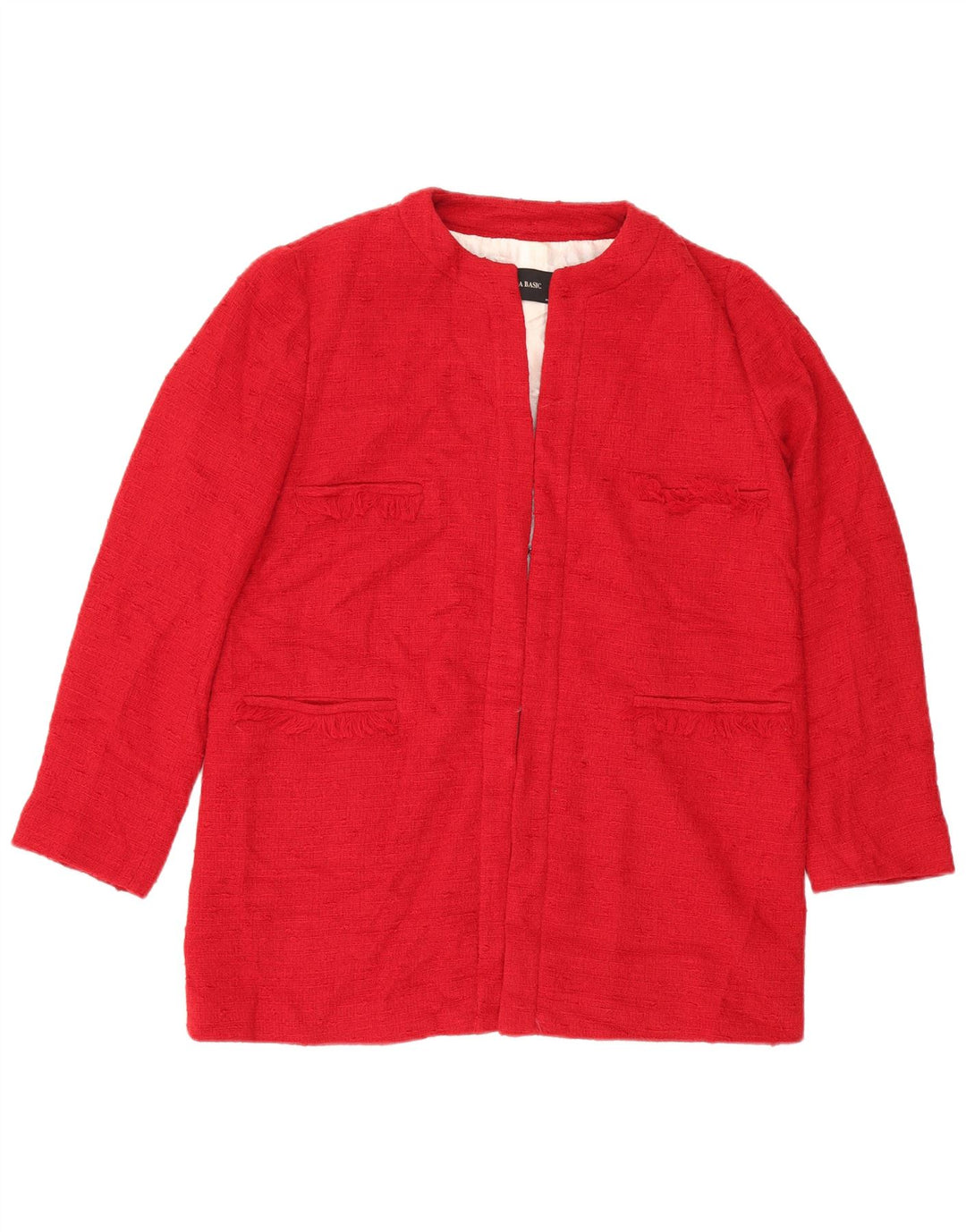 Zara Womens Blazer Jacket UK 16 Large Red Cotton