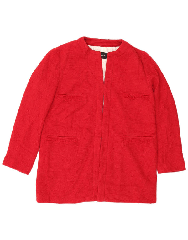 Zara Womens Blazer Jacket UK 16 Large Red Cotton
