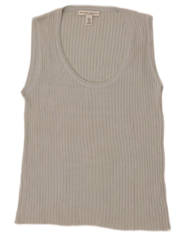 Banana Republic Womens Vest Top UK 14 Large Grey Silk