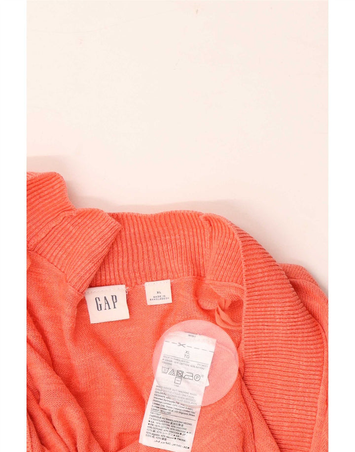 Gap Womens Oversized Open Cardigan Sweater UK 18 XL Orange Cotton