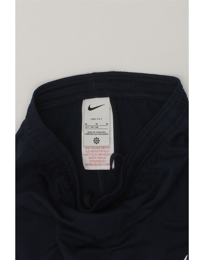 NIKE Boys Dri Fit Capri Tracksuit Trousers 10-11 Years Medium Navy Blue | Vintage Nike | Thrift | Second-Hand Nike | Used Clothing | Messina Hembry 