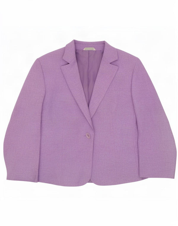 Marks & Spencer Womens Standard 1 Button Blazer Jacket UK 12 Medium Purple