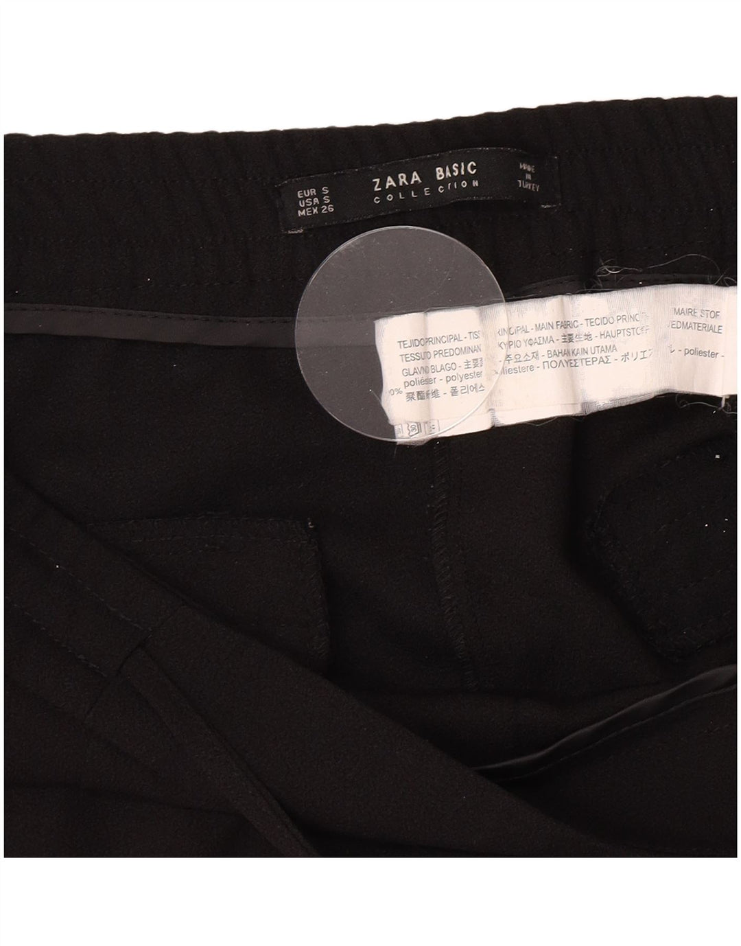 Zara Womens Slim Chino Trousers Small W30 L27 Black Polyester