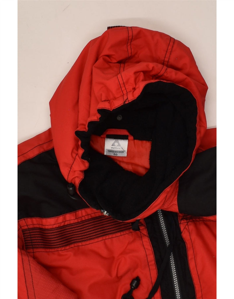 ACTIVE Mens Hooded Pullover Windbreaker Jacket UK 40 Large Red Polyester | Vintage Active | Thrift | Second-Hand Active | Used Clothing | Messina Hembry 