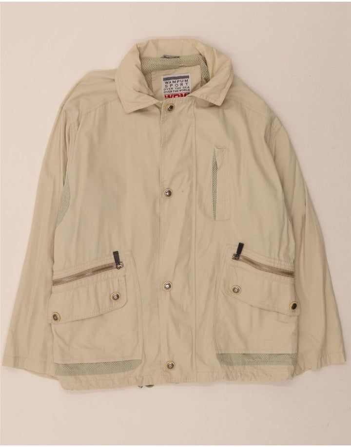 WAMPUM Mens Utility Jacket UK 40 Large Beige Nylon Vintage Wampum and Second-Hand Wampum from Messina Hembry 