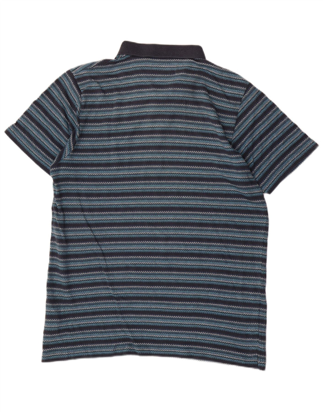 Billabong Mens Polo Shirt Large Navy Blue Striped Cotton