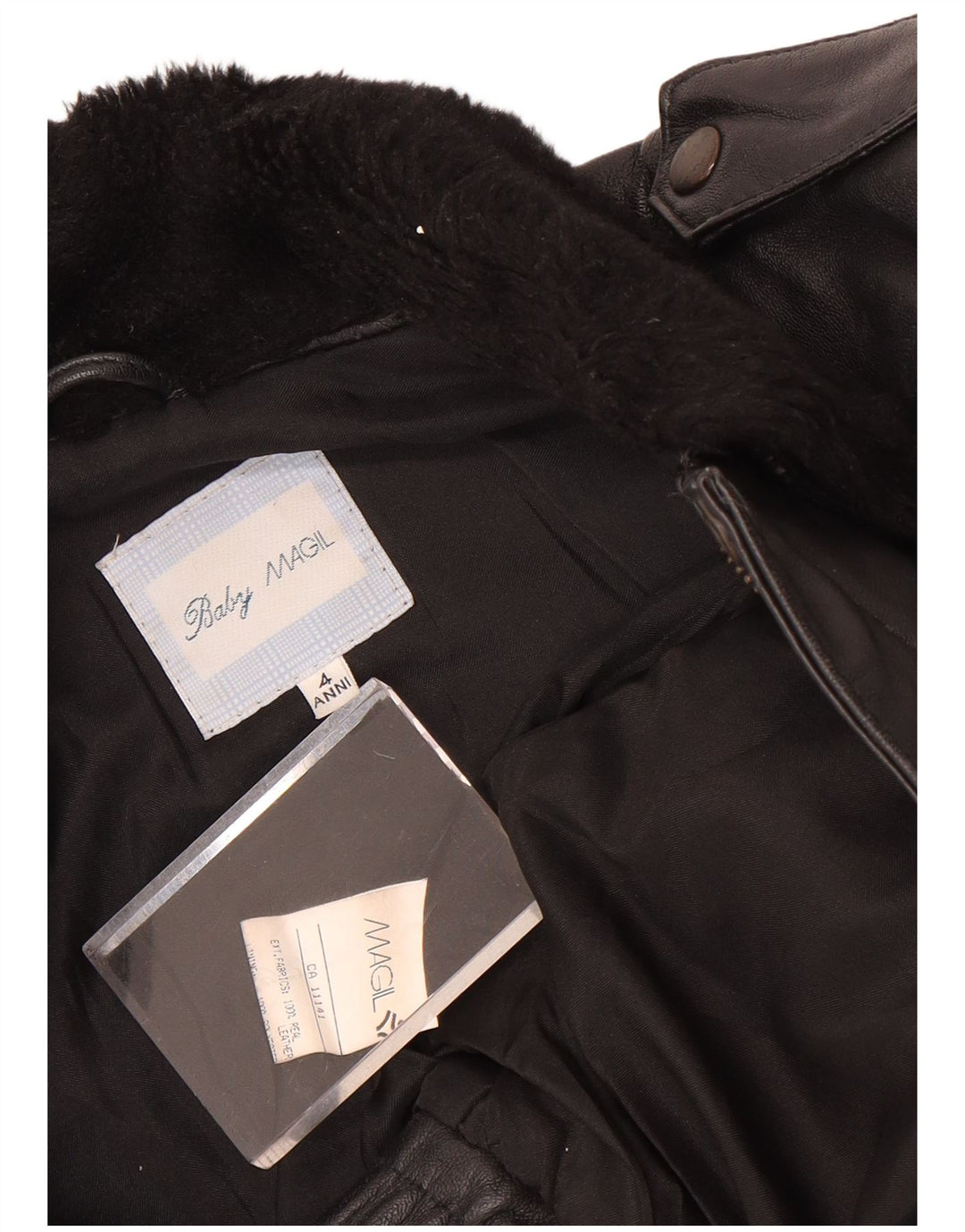 Magil Girls Leather Jacket 3-4 Years Black
