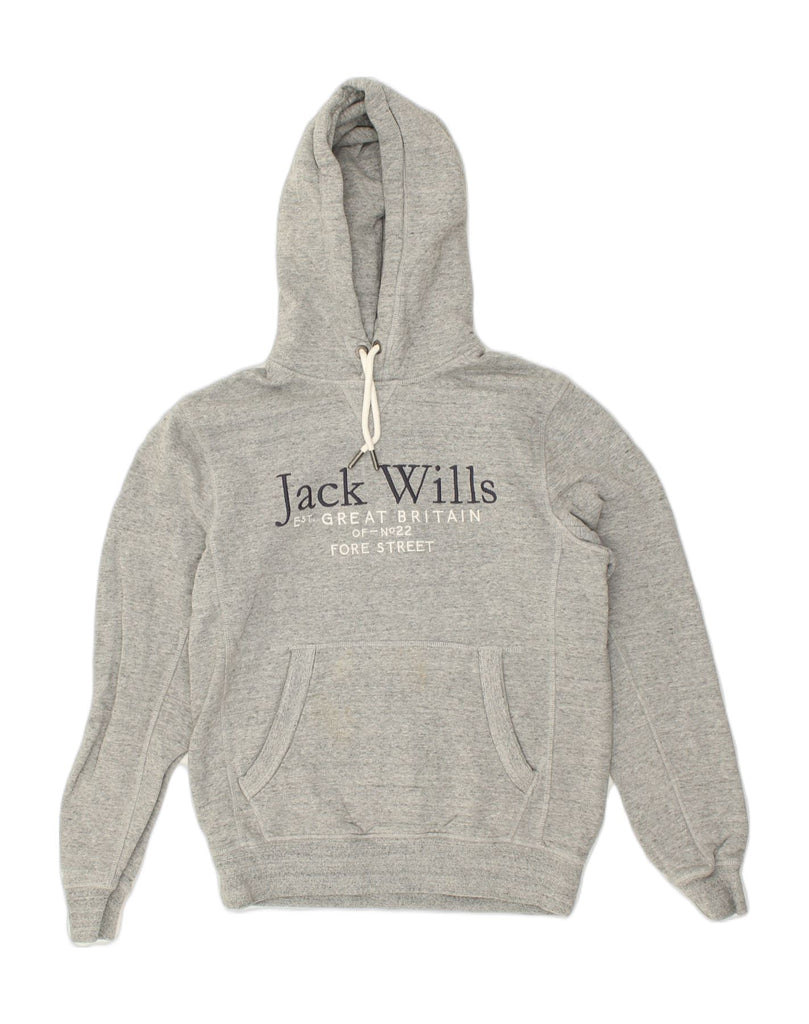 JACK WILLS Mens Graphic Hoodie Jumper XS Grey Cotton | Vintage Jack Wills | Thrift | Second-Hand Jack Wills | Used Clothing | Messina Hembry 