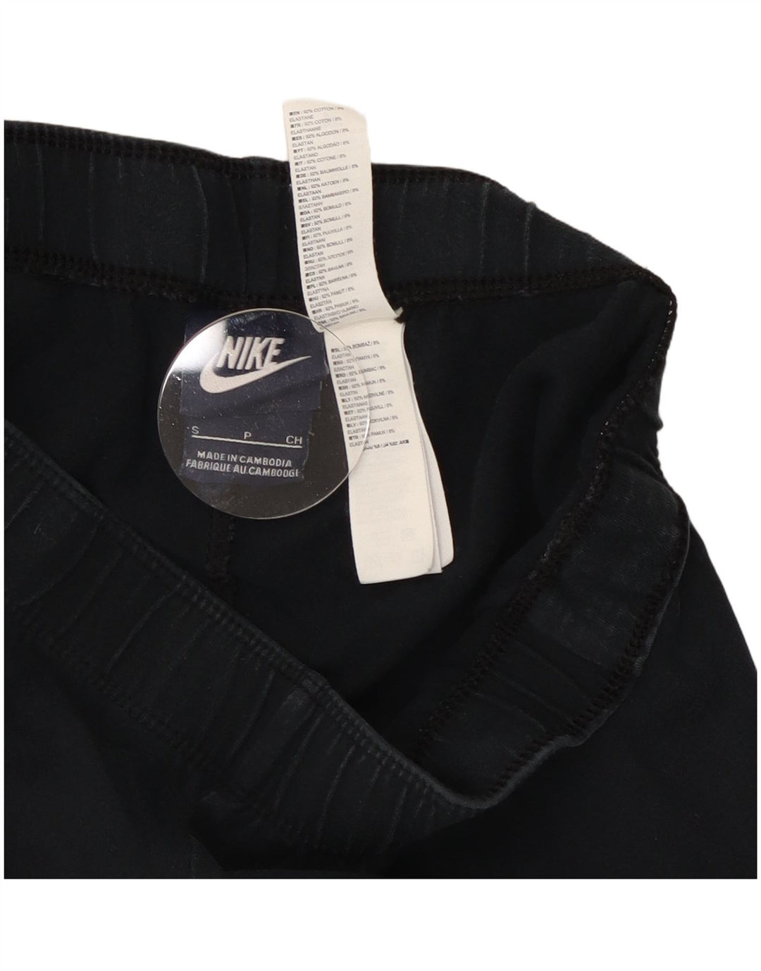 Nike Womens Graphic Leggings UK 10 Small Black Cotton