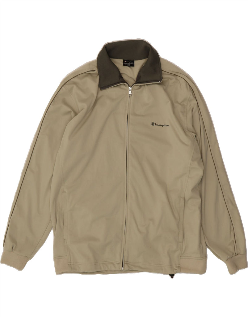 CHAMPION Mens Tracksuit Top Jacket Large Beige Polyester Vintage Champion and Second-Hand Champion from Messina Hembry 