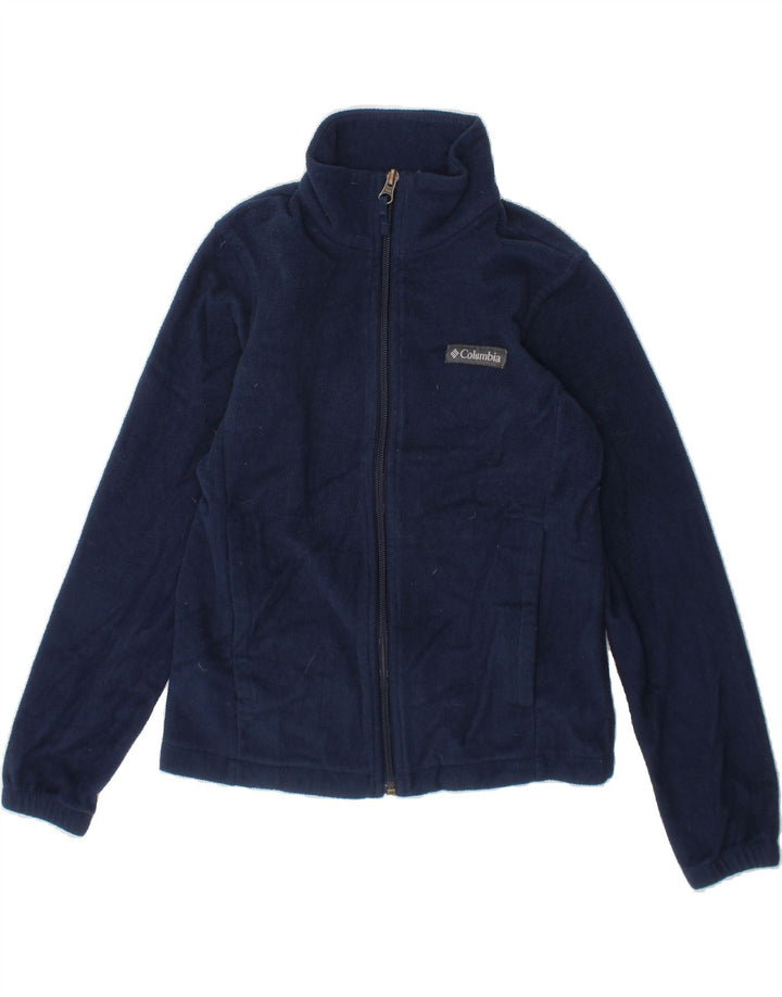 COLUMBIA Boys Fleece Jacket 7-8 Years Navy Blue Polyester Vintage Columbia and Second-Hand Columbia from Messina Hembry 
