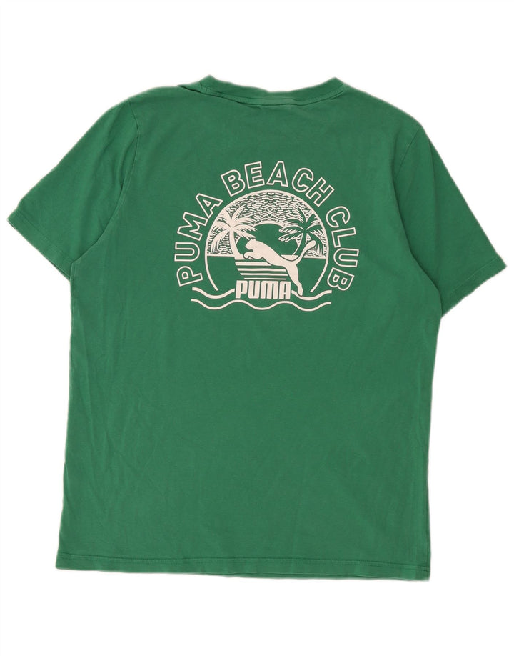 Puma Mens Graphic T-Shirt Top Medium Green Cotton