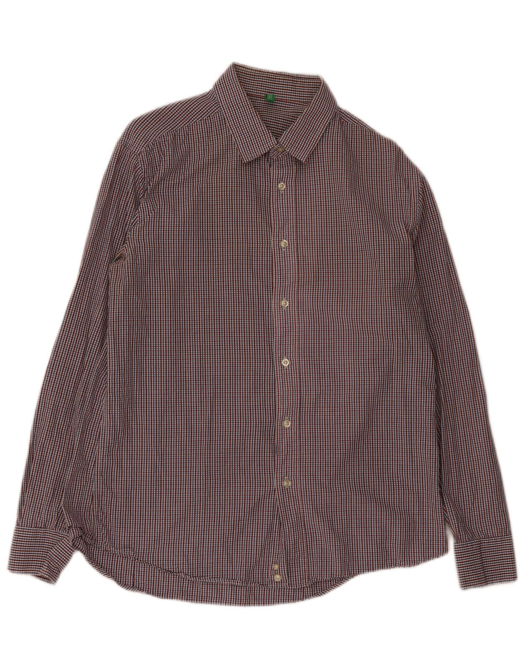 Benetton Mens Shirt XL Multicoloured Check Cotton