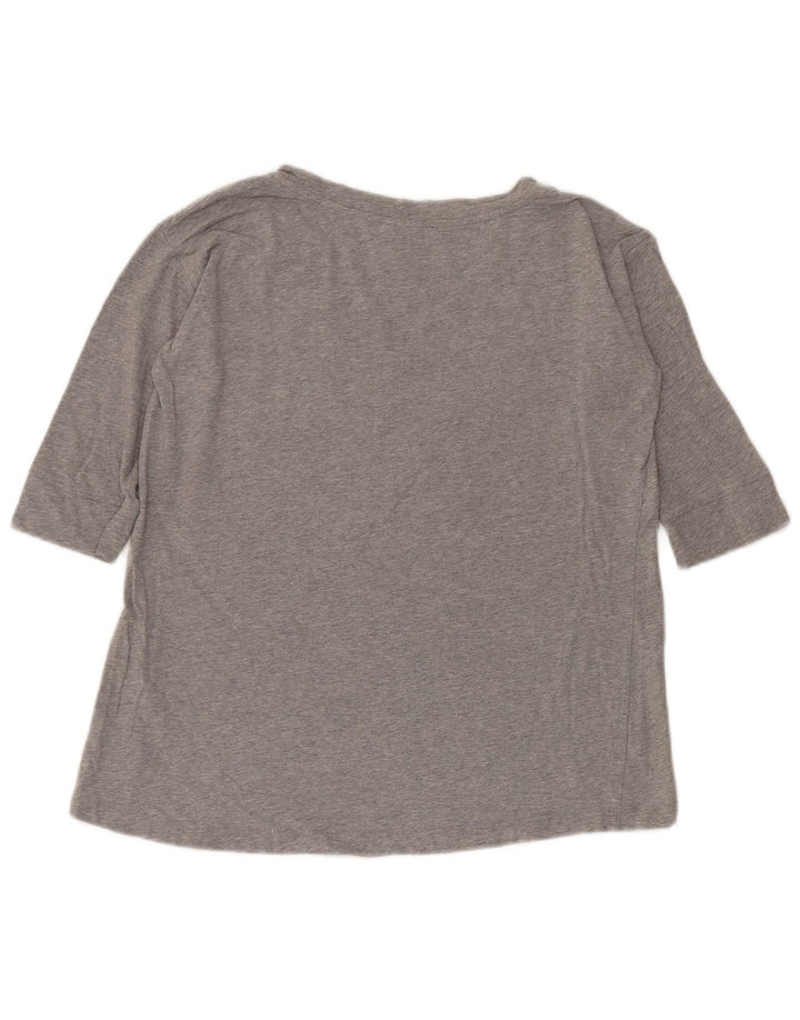 Champion Womens Heritage Fit Graphic Top 3/4 Sleeve UK 14 Medium Grey