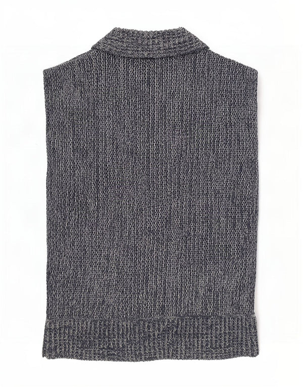 Marks & Spencer Womens Sleeveless Cardigan Sweater UK 10 Small Navy Blue