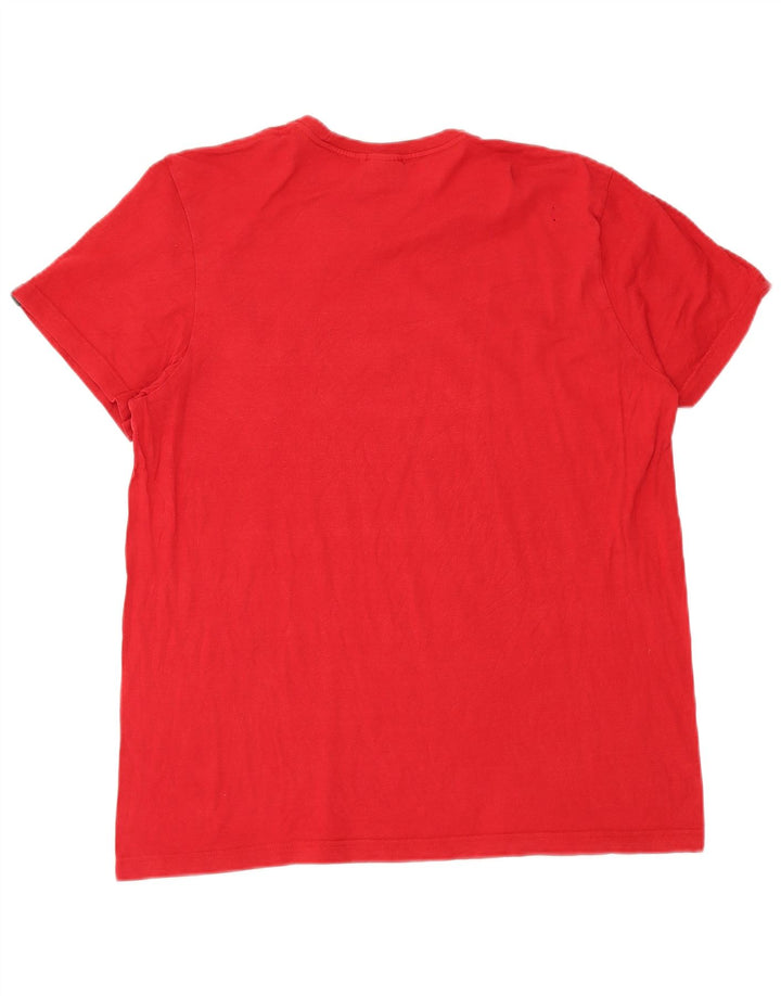 Adidas Mens Graphic T-Shirt Top Medium Red Cotton
