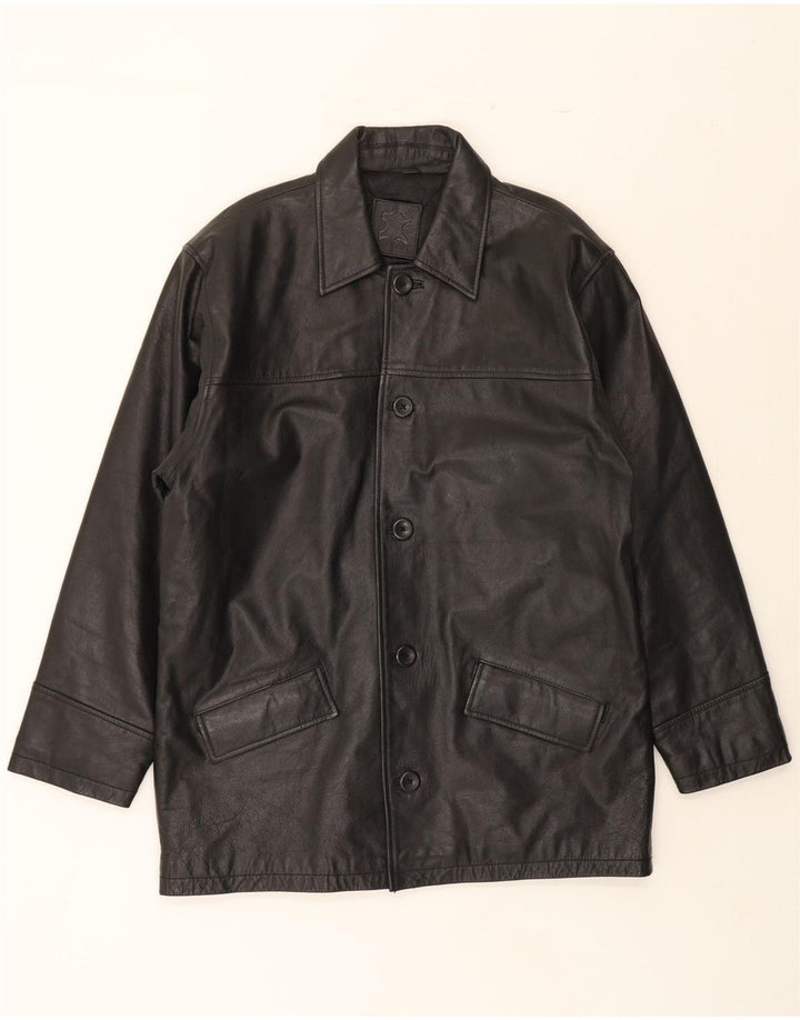 ST. BERNARD Mens Leather Jacket UK 40 Large Black Leather Vintage St. Bernard and Second-Hand St. Bernard from Messina Hembry 
