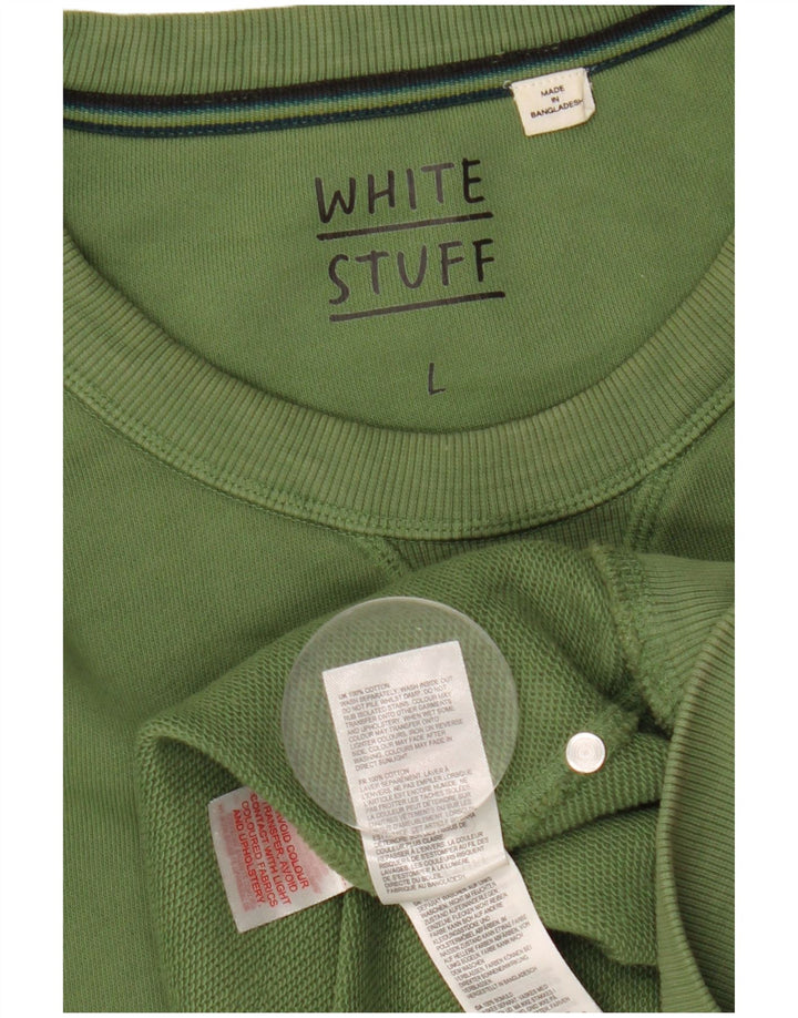 White Stuff Mens Sweatshirt Jumper Large Green Cotton