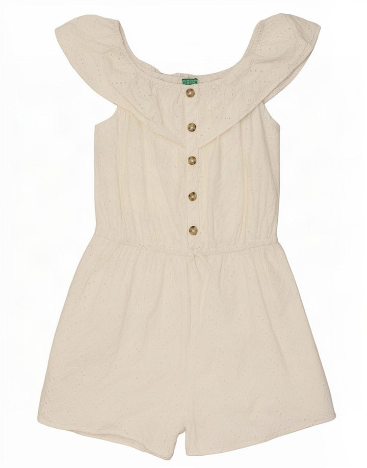 Benetton Womens Off Shoulder Playsuit UK 14 Medium White