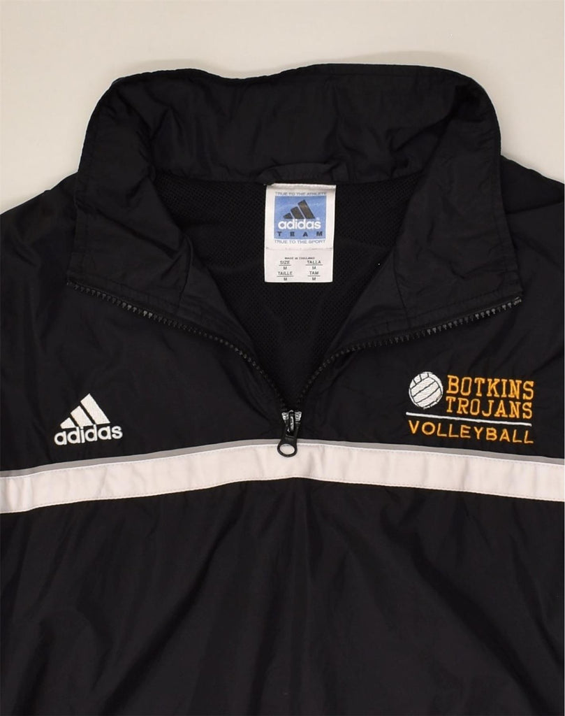 ADIDAS Mens Pullover Tracksuit Top Jacket Medium Black Nylon | Vintage Adidas | Thrift | Second-Hand Adidas | Used Clothing | Messina Hembry 