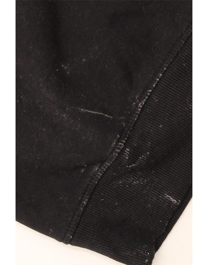 KANGAROOS Mens Graphic Zip Hoodie Sweater Medium Black Cotton