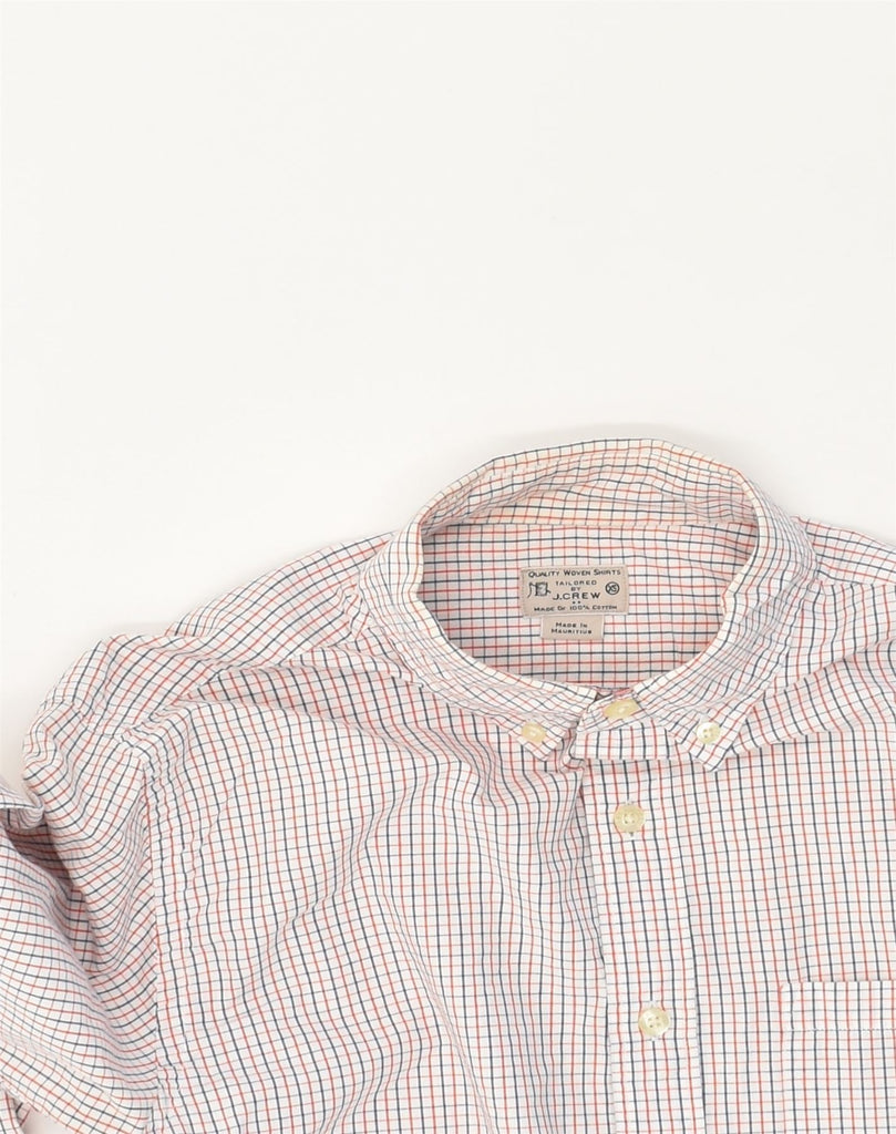 J. CREW Mens Tailored Shirt XS Off White Check Cotton | Vintage J. Crew | Thrift | Second-Hand J. Crew | Used Clothing | Messina Hembry 