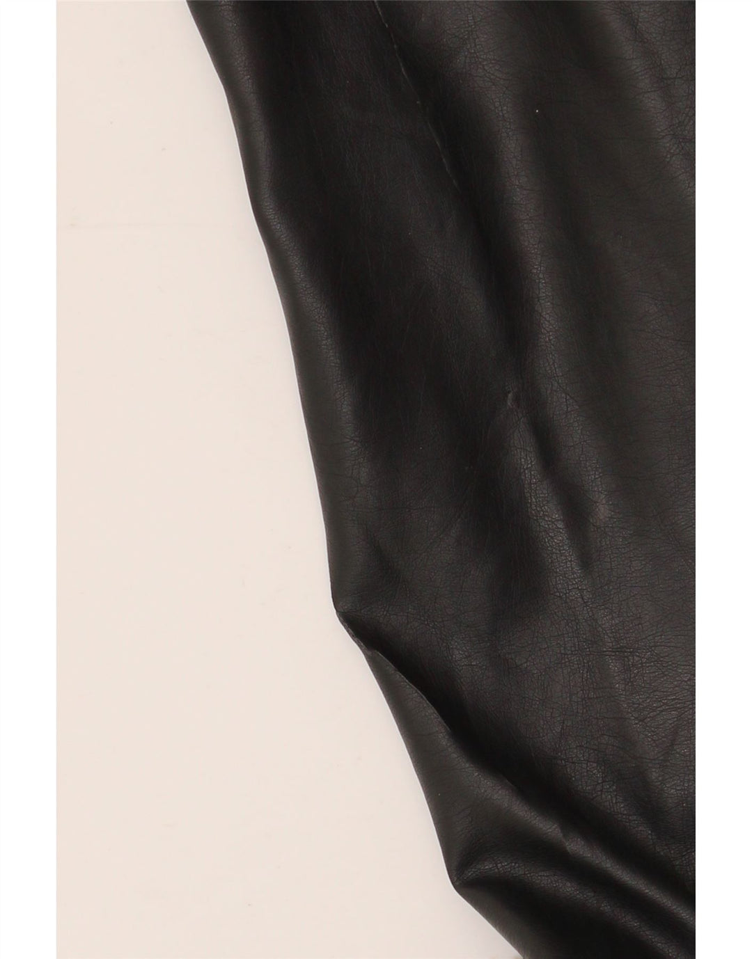 French Connection Womens Crop Biker Jacket UK 6 XS Black Polyurethane