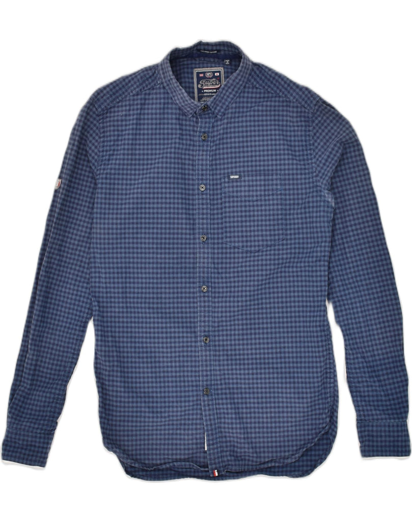 SUPERDRY Mens Premium Shirt Small Navy Blue Gingham Cotton | Vintage Superdry | Thrift | Second-Hand Superdry | Used Clothing | Messina Hembry 