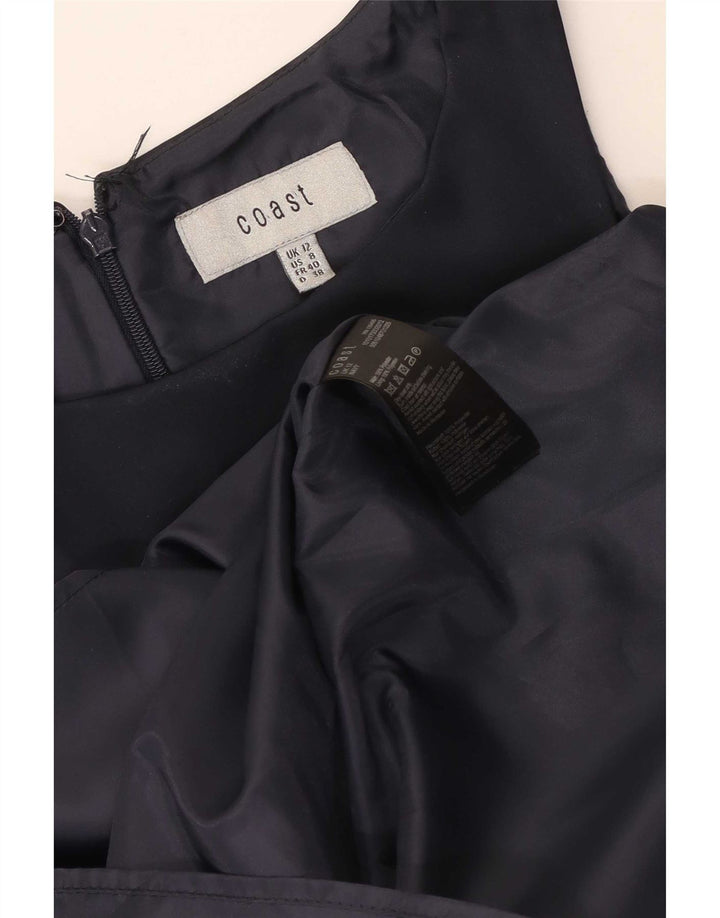 Coast Womens Sleeveless A-Line Dress UK 12 Medium Navy Blue Polyester