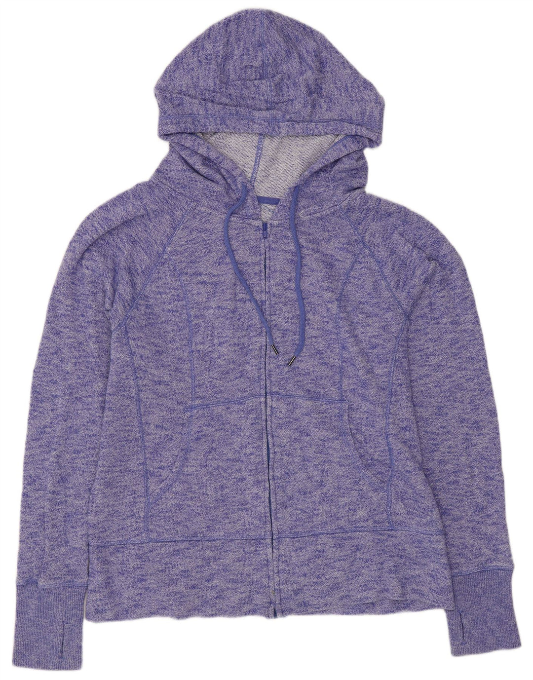 GAP Womens Zip Hoodie Sweater UK 16 Large Purple Flecked Cotton