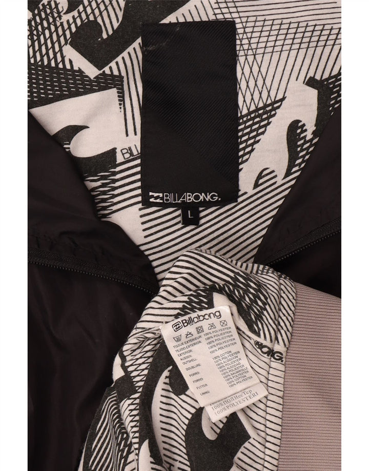 Billabong Mens Hooded Bomber Jacket UK 40 Large Black Polyester