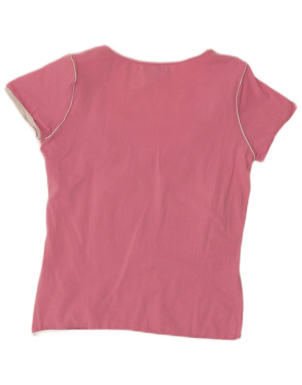 Colmar Womens Slim Fit Graphic T-Shirt Top UK 16 Large Pink Cotton Logo