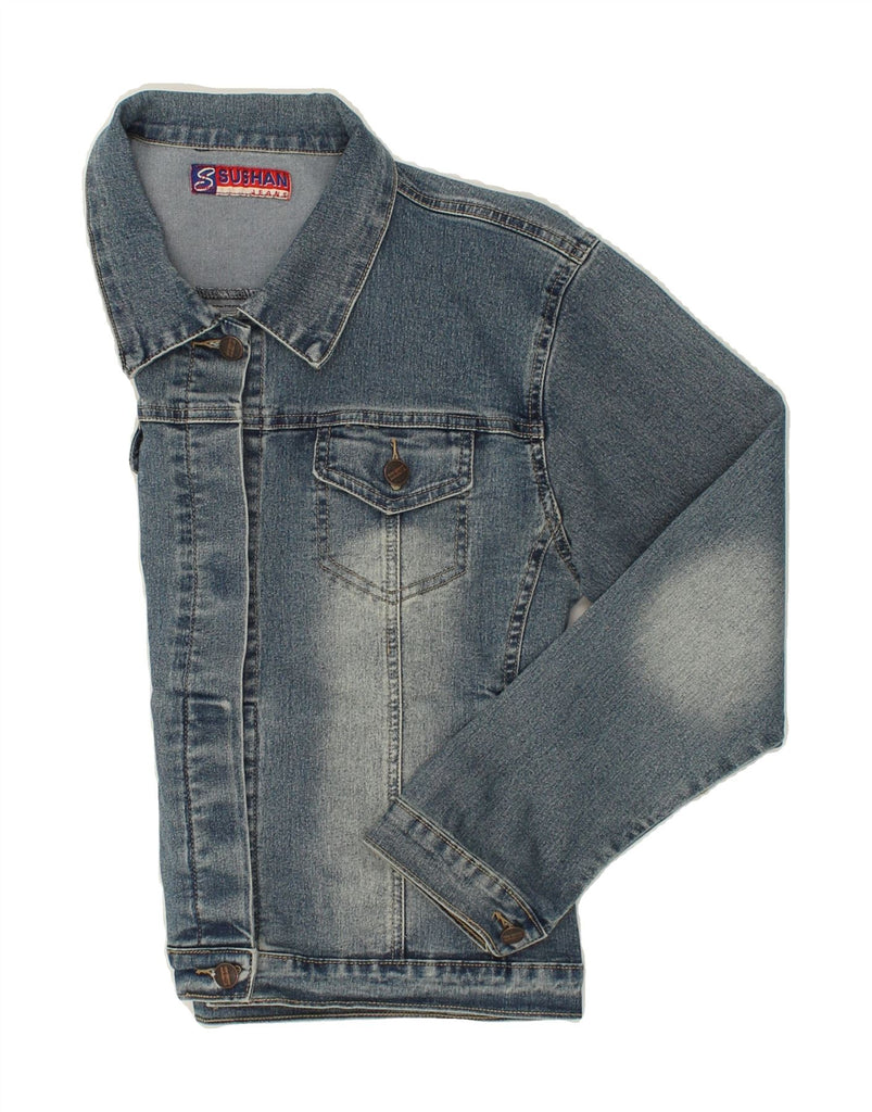 VINTAGE Womens Denim Jacket UK 14 Large Blue Cotton | Vintage Vintage | Thrift | Second-Hand Vintage | Used Clothing | Messina Hembry 