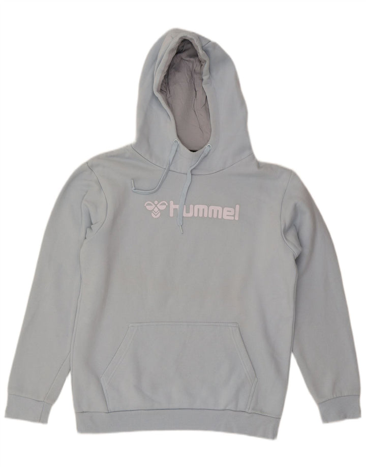 Hummel Mens Graphic Hoodie Jumper Medium Blue Cotton