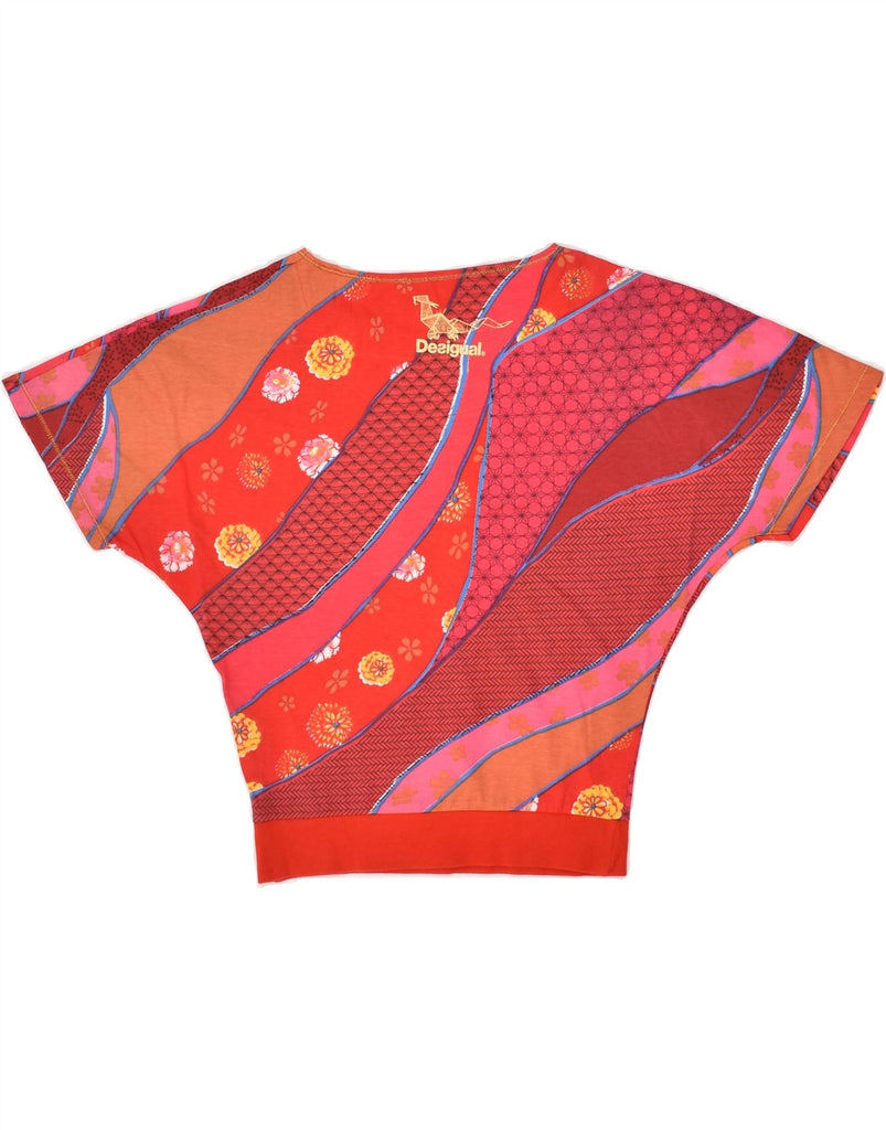 DESIGUAL Girls Graphic Batwing Blouse Top 9-10 Years Red Patchwork | Vintage Desigual | Thrift | Second-Hand Desigual | Used Clothing | Messina Hembry 