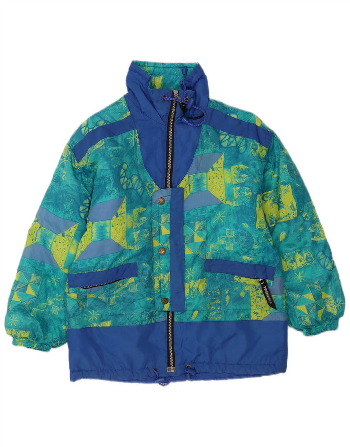 Vintage Boys Abstract Pattern Windbreaker Jacket 10-11 Years Multicoloured