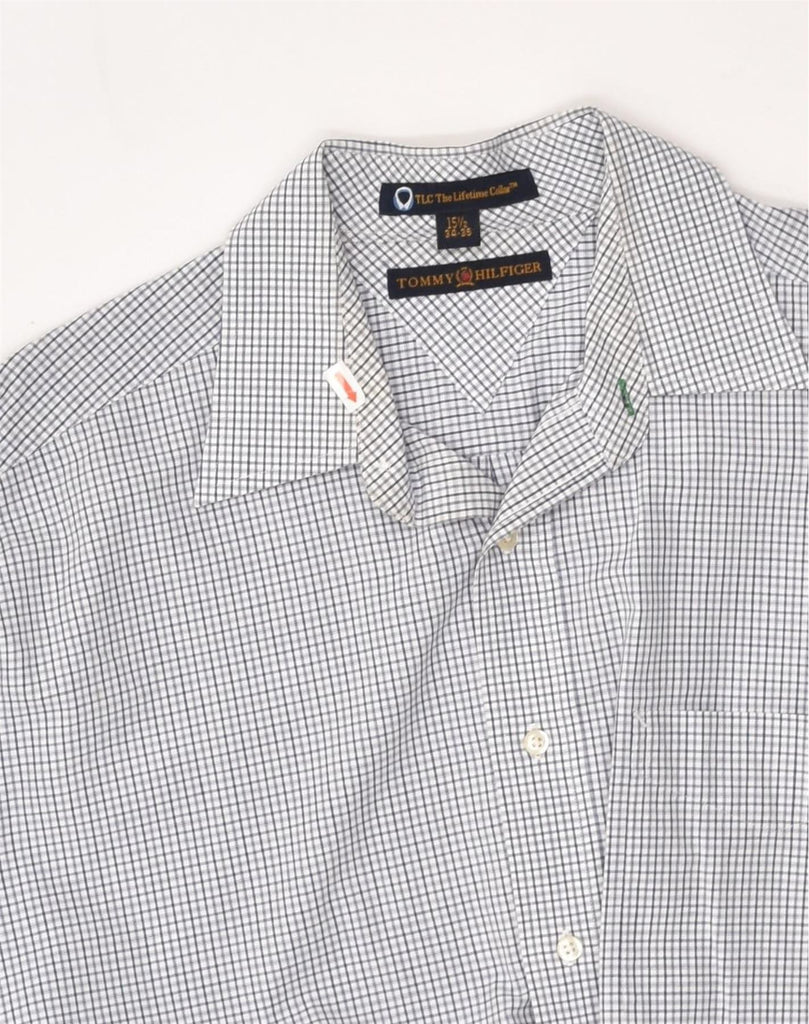 TOMMY HILFIGER Mens Shirt Size 151/2 Medium White Check Cotton | Vintage Tommy Hilfiger | Thrift | Second-Hand Tommy Hilfiger | Used Clothing | Messina Hembry 