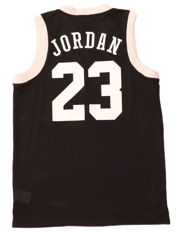 JORDAN Mens Graphic Vest Top Medium Black Colourblock Polyester Sports