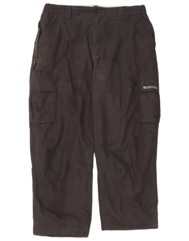 Mountain Warehouse Mens Straight Cargo Cropped Trousers W36 L25 Black